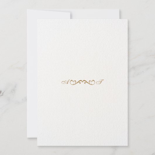 Elegante Viktorianische White and Gold Hochzeit Einladung (Rückseite)