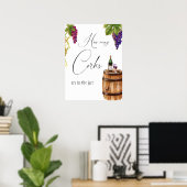 Elegante Vino Before Vows Weinkeller Brautparty Sp Poster (Heimbüro)