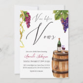 Elegante Vino Before Vows Weinkellerei Brautparty Einladung (Vorderseite)