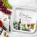 Elegante Vino vor den Vows Vintag Watercolor Pappteller<br><div class="desc">Das elegante Vino Before Vows Vintag Wine Watercolor Paper Teller mit seinem edlen Charme verleiht Ihrem Brautparty ein Ambiente, das sich perfekt für eine Weinfeier oder ein Weinfest eignet. Mit exquisiten Aquarellbildern und schicker Kalligraphie erheben sie die Ästhetik jedes Ereignisses. Diese Teller sind auf die Bedürfnisse von Weinbergen, Land oder...</div>
