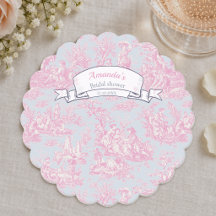 Elegante Vintag-blaue Rosa-Toile de jouy