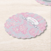 Elegante Vintag-blaue Rosa-Toile de jouy Untersetzer (angewinkelt)