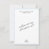 Elegante Vintag Blue Bridesmaid Vorschlagskarte Einladung (Vorderseite)