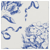 Elegante Vintag Blue Hydrangea Blume Bows Stoff (Nahaufnahme)