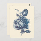 Elegante Vintag Blue Rose Postkarte (Vorne/Hinten)