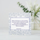 Elegante Vintag Blue Toil Kinderdusche Danke (Stehend Vorderseite)