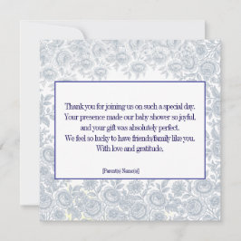 Elegante Vintag Blue Toil Kinderdusche Danke