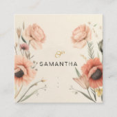 Elegante Vintag Boho Terracotta Quadratische Visitenkarte (Vorderseite)