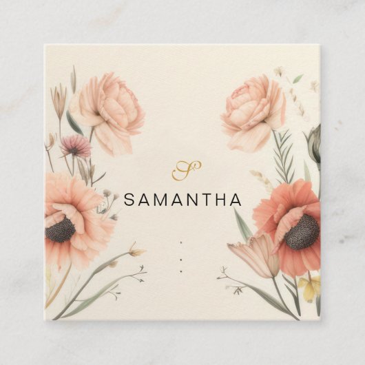 Elegante Vintag Boho Terracotta Quadratische Visitenkarte (Vorderseite)