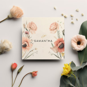 Elegante Vintag Boho Terracotta Quadratische Visitenkarte