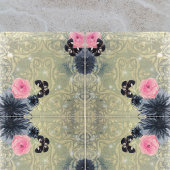 Elegante Vintag Chic Damask Butterflies Blume Fliese