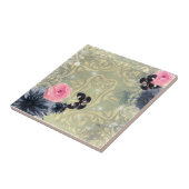 Elegante Vintag Chic Damask Butterflies Blume Fliese (Seite)