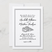 Elegante Vintag Classic Seashell Beach Wedding Einladung (Vorderseite)