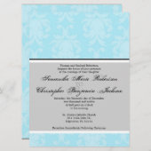 Elegante Vintag Damask Wedding Einladung (Vorne/Hinten)