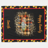 Elegante Vintag Fall Liebe Pumpkin Fleecedecke (Vorderseite (Horizontal))