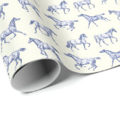 Elegante Vintag Galloping Horses Geschenkpapier (Rolleneckpunkt)