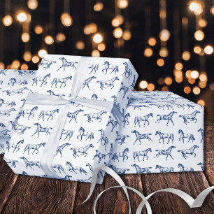 Elegante Vintag Galloping Horses Geschenkpapier