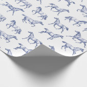 Elegante Vintag Galloping Horses Geschenkpapier (Ecke)