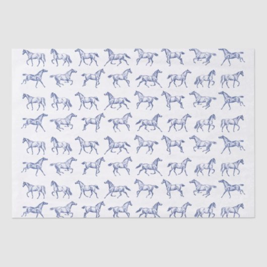 Elegante Vintag Galloping Horses Seidenpapier (Vorderseite)