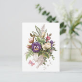 Elegante Vintag Garden Blume Bouquet Postkarte (Stehend Vorderseite)