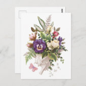 Elegante Vintag Garden Blume Bouquet Postkarte (Vorne/Hinten)