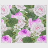 Elegante Vintag Garden Rose  Geschenkpapier (Flach)