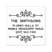 Elegante Vintag Geblüht Personalisierte Namensadre Permastempel (Design)