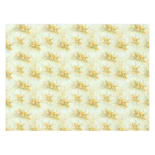 Elegante Vintag-gelbe Hülsenfrüchte Blume Tischdecke (Vorderseite (Horizontal))