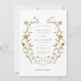 Elegante, Vintag gepresste Blumenzeremonie Einladung