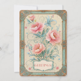 Elegante Vintag Greetings Blume floral Timeless Feiertagskarte