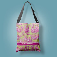 Elegante Vintag-grüne Rosa-Toile de jouy bedruckt