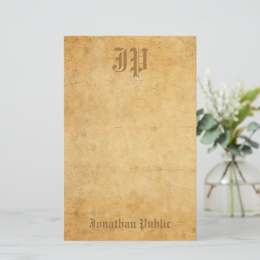 Elegante Vintag handgeschriebene Monogramm-Coole V (Stehend Vorderseite)