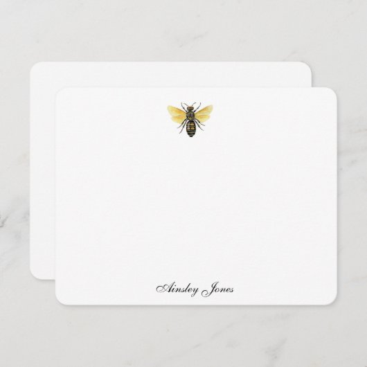 Elegante Vintag Honey Bee Notes Dankeskarte (Vorne/Hinten)