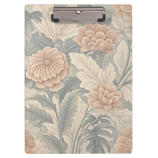Elegante, Vintag inspiriert Blumenzart Klemmbrett (Vorderseite)