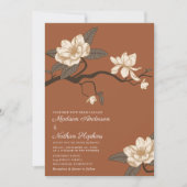 Elegante Vintag Magnolia Einladung (Vorderseite)