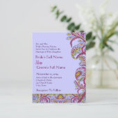 Elegante Vintag Paisley Wedding Einladung (Stehend Vorderseite)