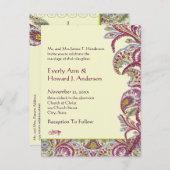 Elegante Vintag Paisley Wedding Einladung (Vorne/Hinten)