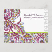 Elegante Vintag Paisley Wedding Einladung (Rückseite)