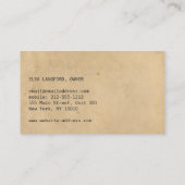 ELEGANTE VINTAG PAPIER-Visitenkarte Visitenkarte (Rückseite)