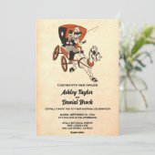 Elegante Vintag Retro 50er Couple Classic Wedding Einladung (Stehend Vorderseite)