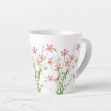 Elegante Vintag rosa Blütenflora Kleine Latte Tass
