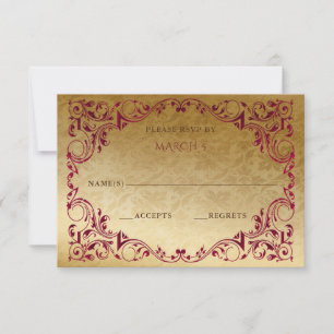 Elegante Vintag rosa Gold RSVP Karte