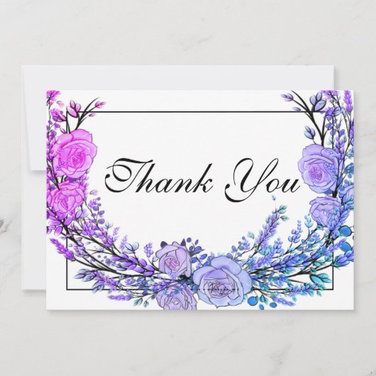 Elegante Vintag rosa lila aquamarine Rose Einladung (Vorderseite)