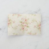 elegante Vintag rosa Rosa Bläserne Hochzeit danke (Innenseite)