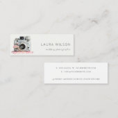 Elegante Vintag-rosafarbene Fotografie Mini Visitenkarte (Vorne/Hinten)