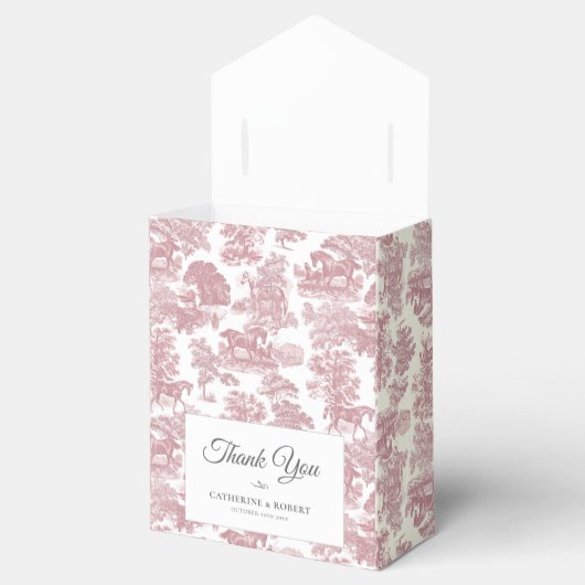 Elegante Vintag-schicke Rosa-Pferdeausstellung Geschenkschachtel (Geöffnet)