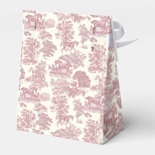 Elegante Vintag-schicke Rosa-Pferdeausstellung Geschenkschachtel (Rückseite)