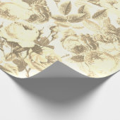 Elegante Vintag Toile Chic Sepia Beige Rose Geschenkpapier (Ecke)