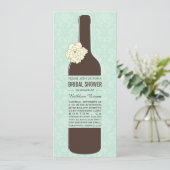 Elegante Vintag Wine Bridal Dusche Einladung (Stehend Vorderseite)