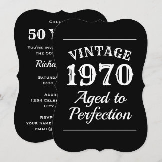 Elegante Vintage 50. Geburtstagsfeier Einladung